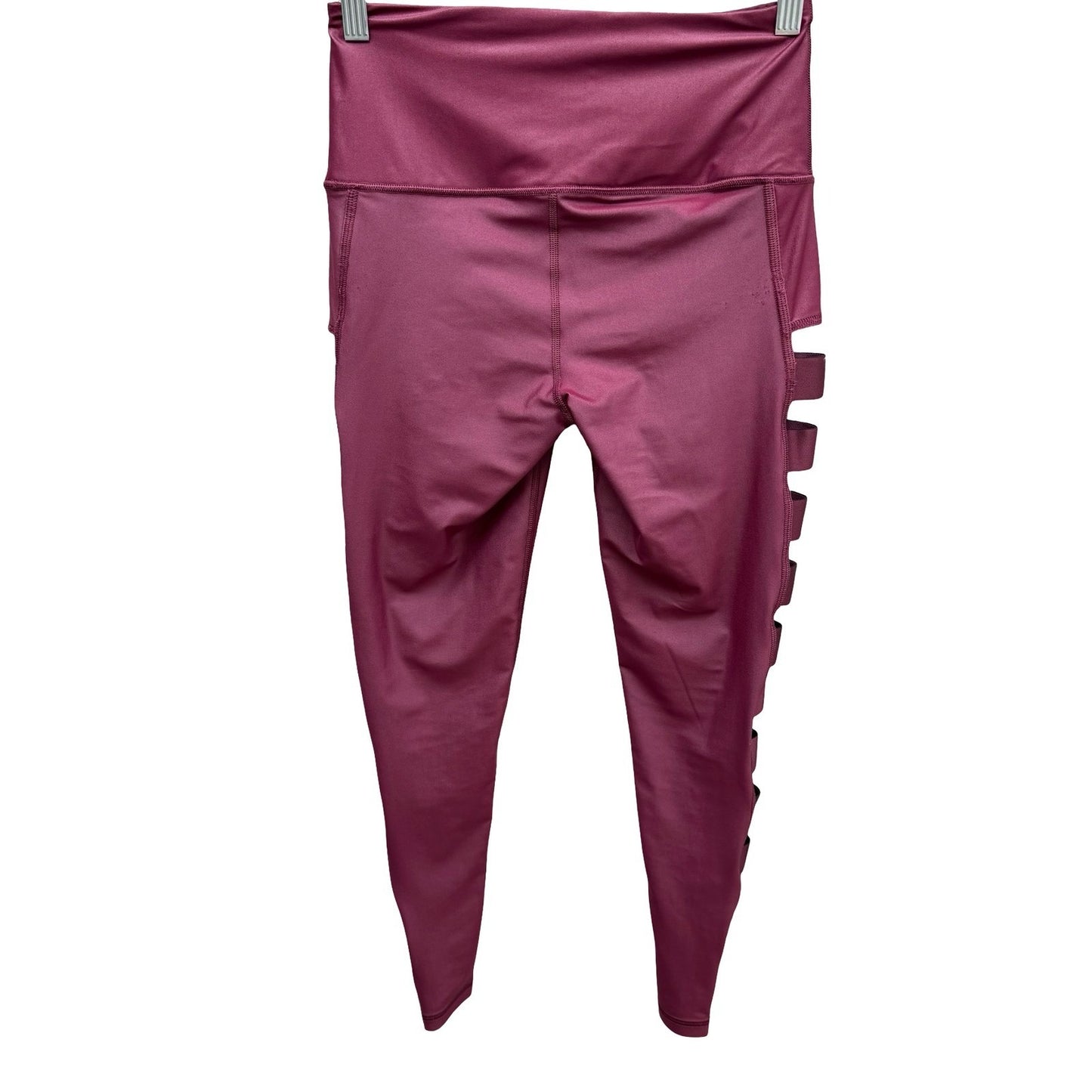 Victoria Sport Knockout Tight Burgundy Ladder Cutout Leggings Workout Womens S