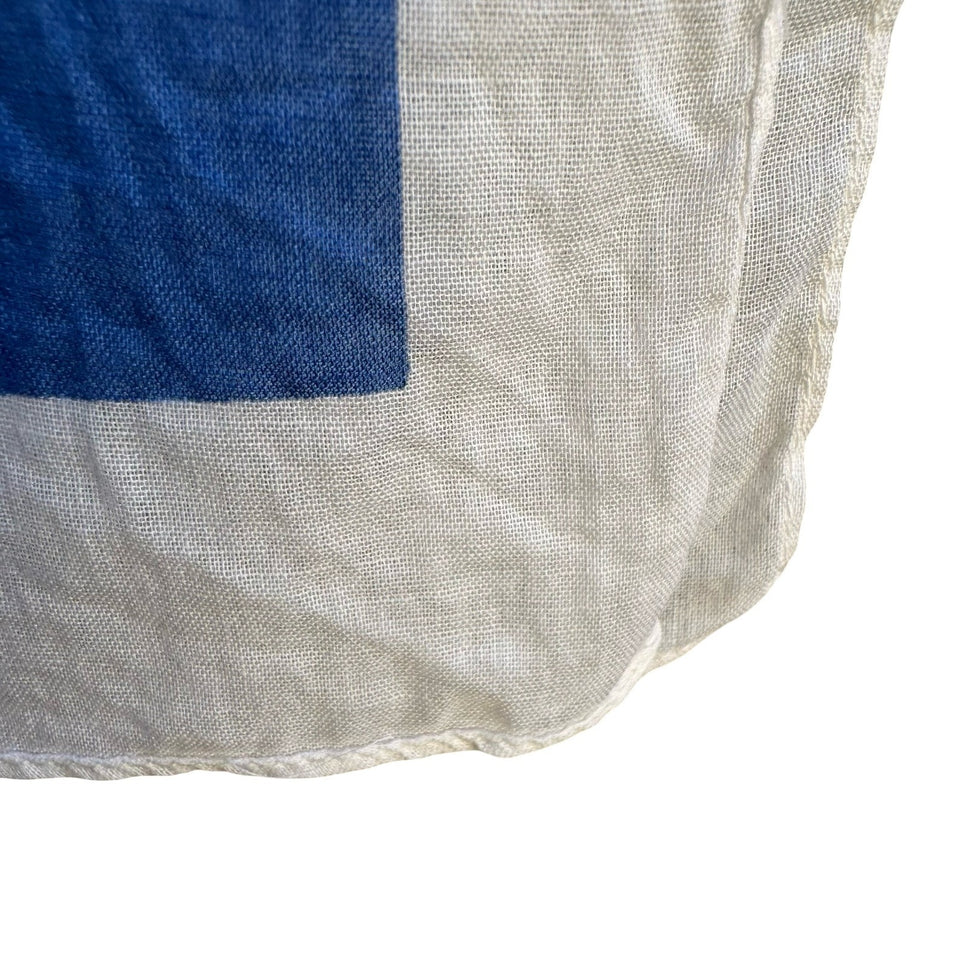 Nik-Nik Vintage Scarf Geometric Grid Nautical Flag Print 70s Disco Retro Multi
