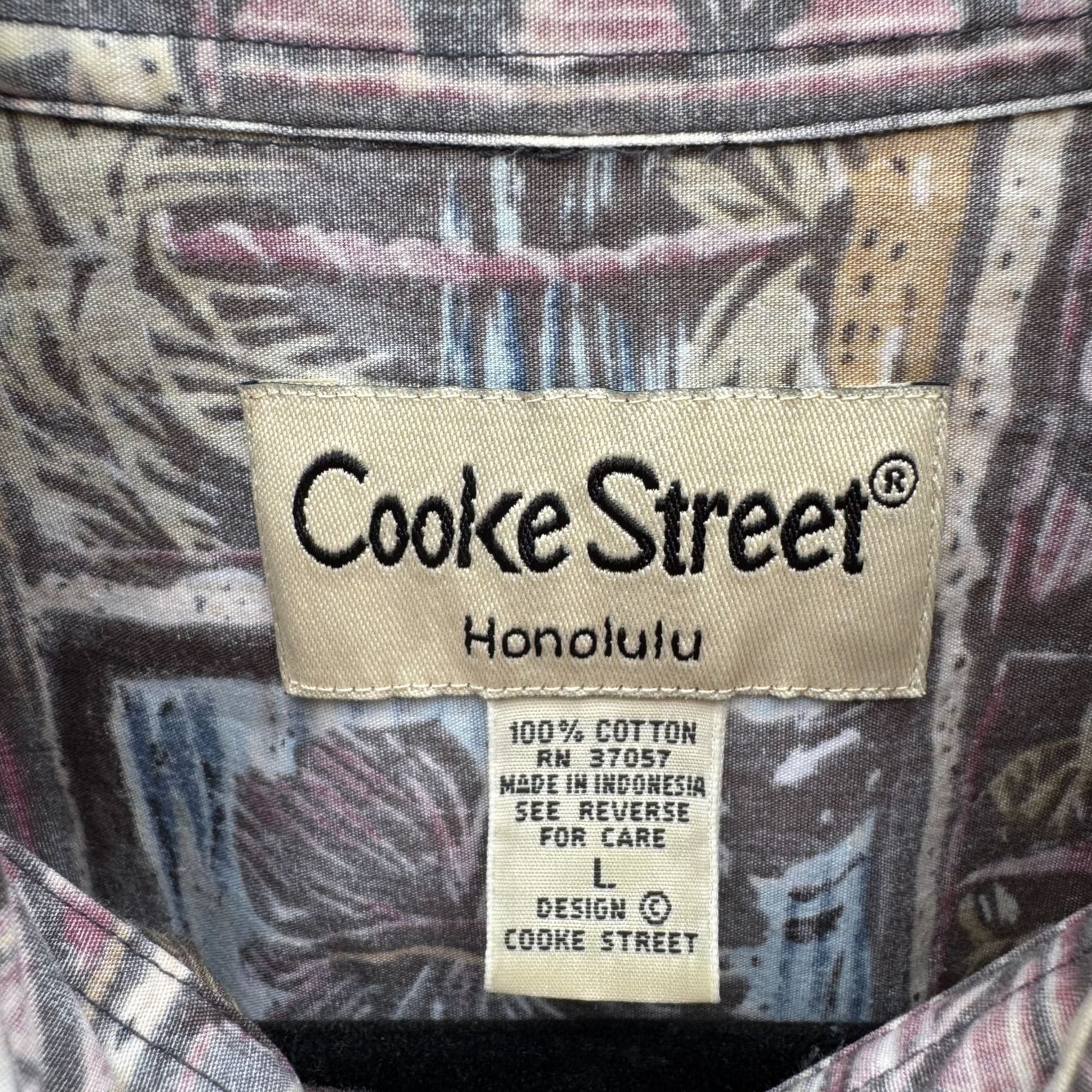 Cooke Street Honolulu Vintage Mens Tropical Button-Up Casual Short Sleeve Shirt L