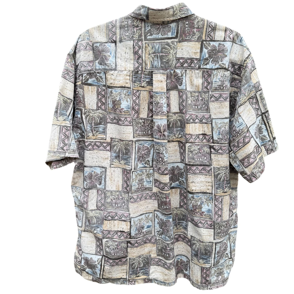 Cooke Street Honolulu Vintage Mens Tropical Button-Up Casual Short Sleeve Shirt L