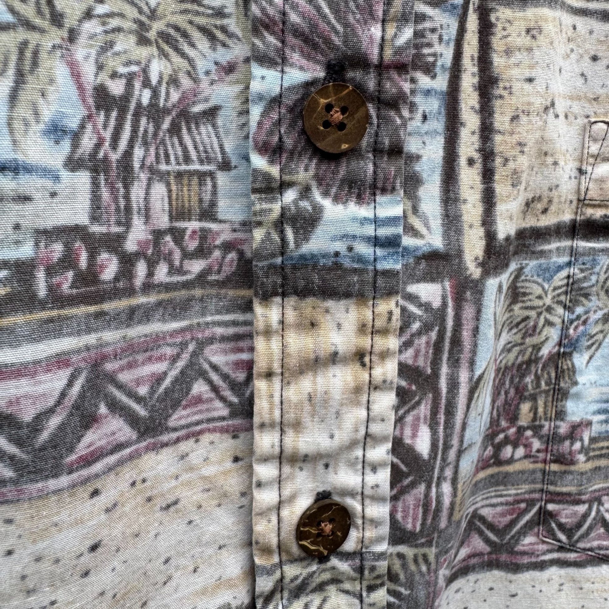 Cooke Street Honolulu Vintage Mens Tropical Button-Up Casual Short Sleeve Shirt L