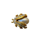 Switch Vintage Gold Tone Faux Pearl Rhinestone Beetle Bug Scarab Brooch Pin Statement 3 image