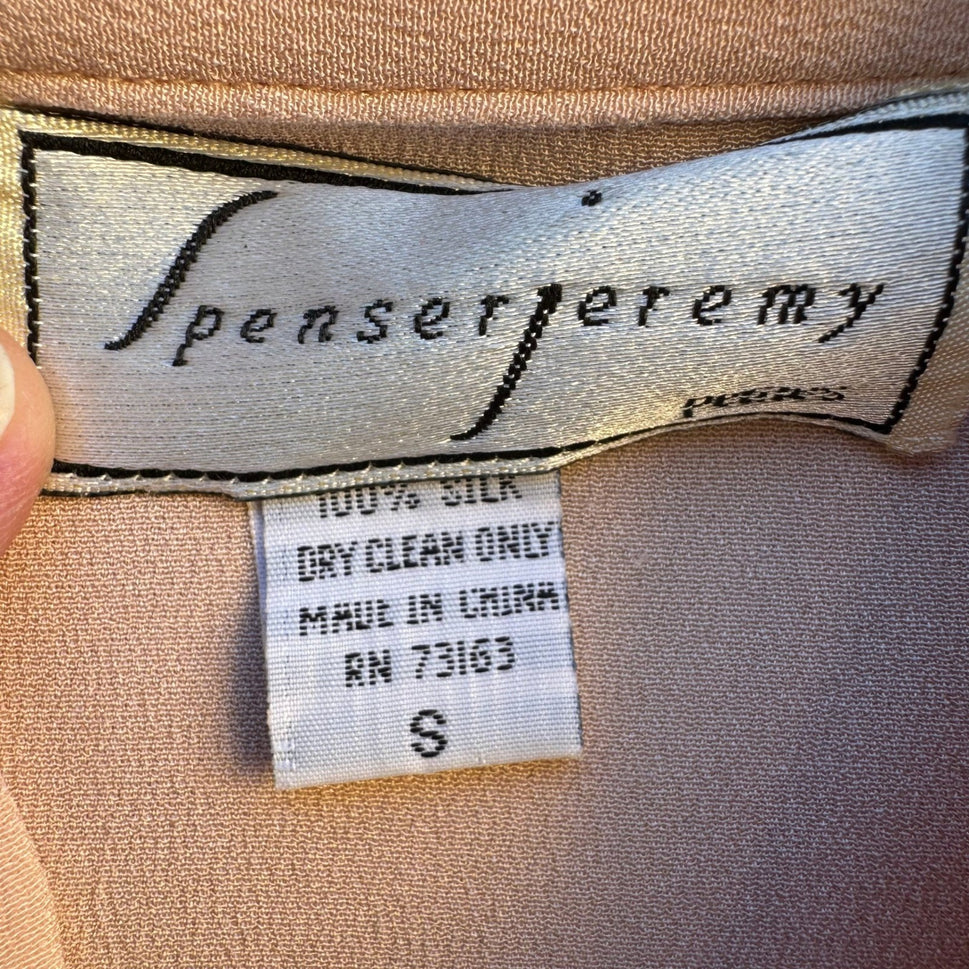 Spenser Jeremy Vintage 90s Silk Old Money Coquette Soft Girl Peplum Blouse S