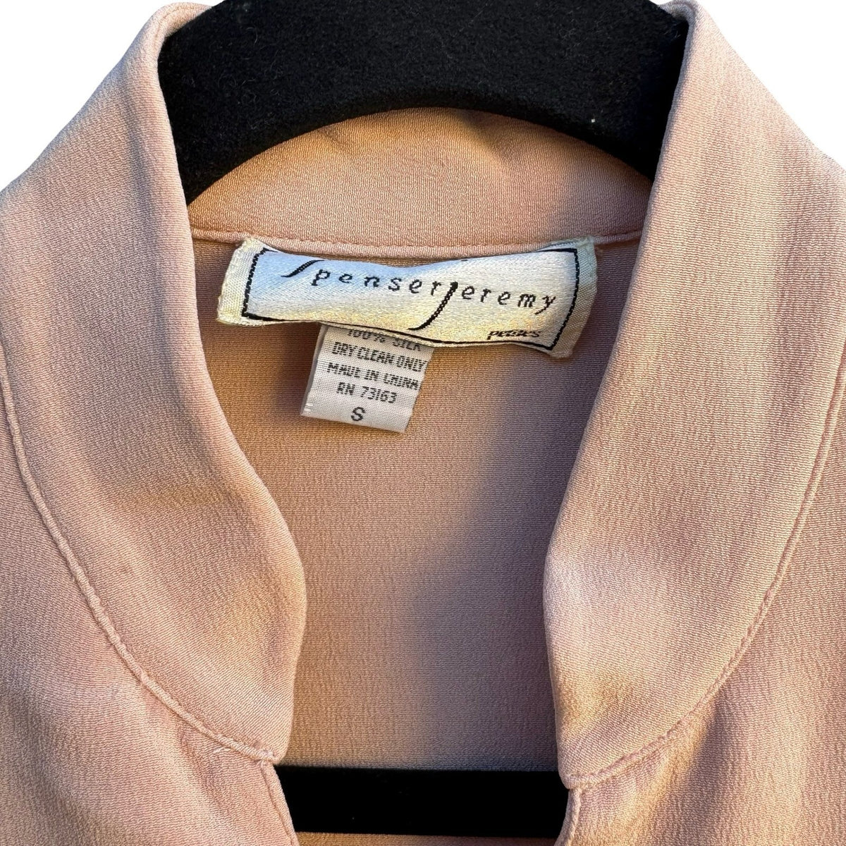 Spenser Jeremy Vintage 90s Silk Old Money Coquette Soft Girl Peplum Blouse S
