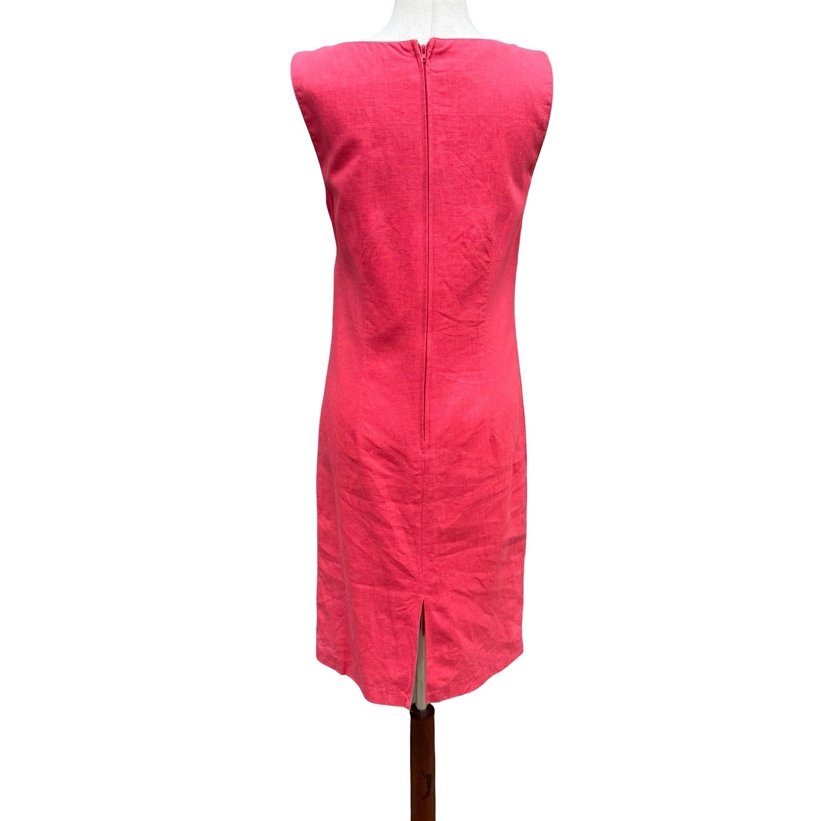 Sag Harbor Womens Pink Linen Blend Embroidered Sheath Dress Size 8 Artsy Boho