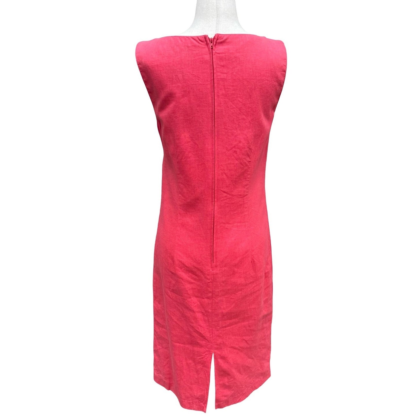 Sag Harbor Womens Pink Linen Blend Embroidered Sheath Dress Size 8 Artsy Boho