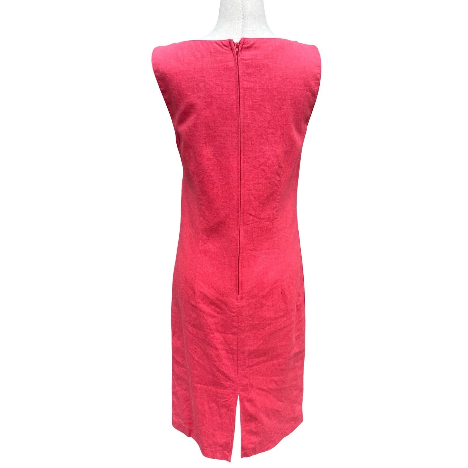 Sag Harbor Womens Pink Linen Blend Embroidered Sheath Dress Size 8 Artsy Boho