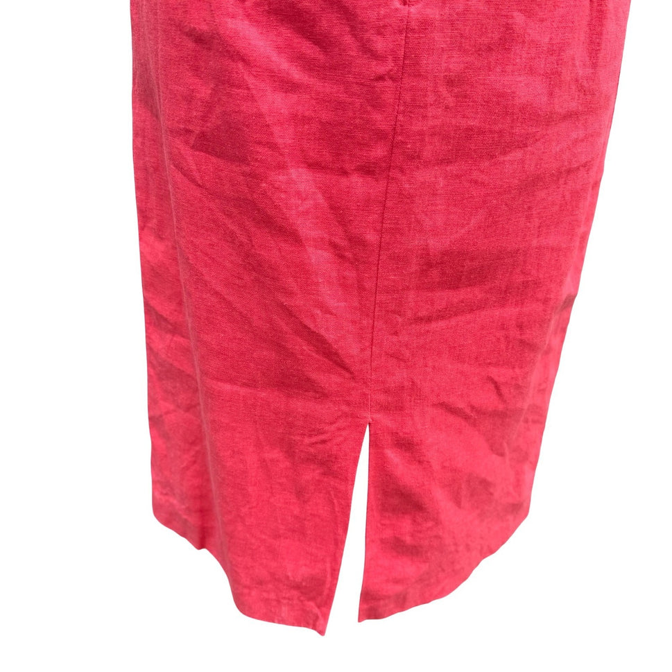 Sag Harbor Womens Pink Linen Blend Embroidered Sheath Dress Size 8 Artsy Boho
