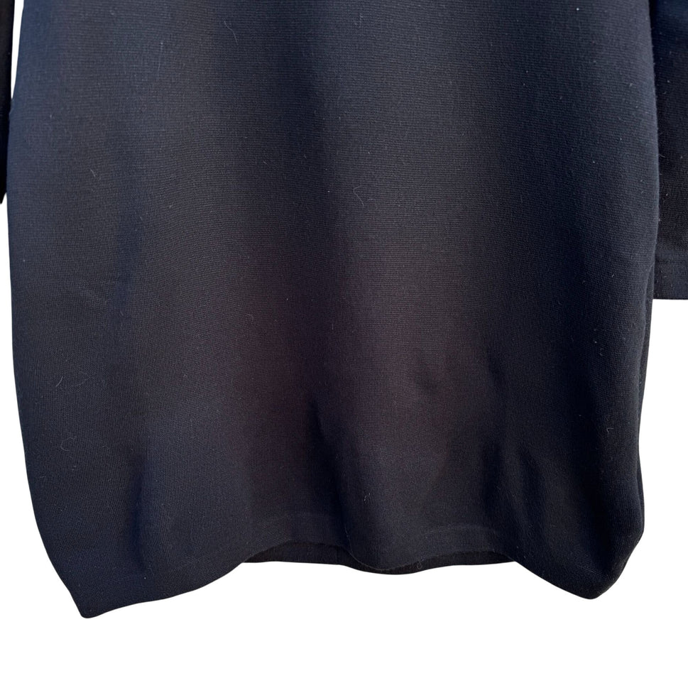 Scarlett Knits Vintage 80s Black Diamond Pattern Mock Neck Back Zip Tunic Dress