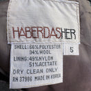 Switch Haberdasher Vintage 70s Gray Red Pinstripe Wool Blend Skirt Suit Set Blazer XS 2 image