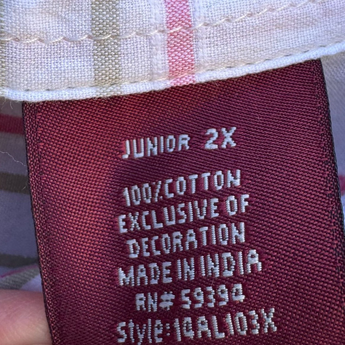 Jordache Vintage 80s Womens Pink Plaid Short Cap Sleeve Button-Up Shirt Blouse