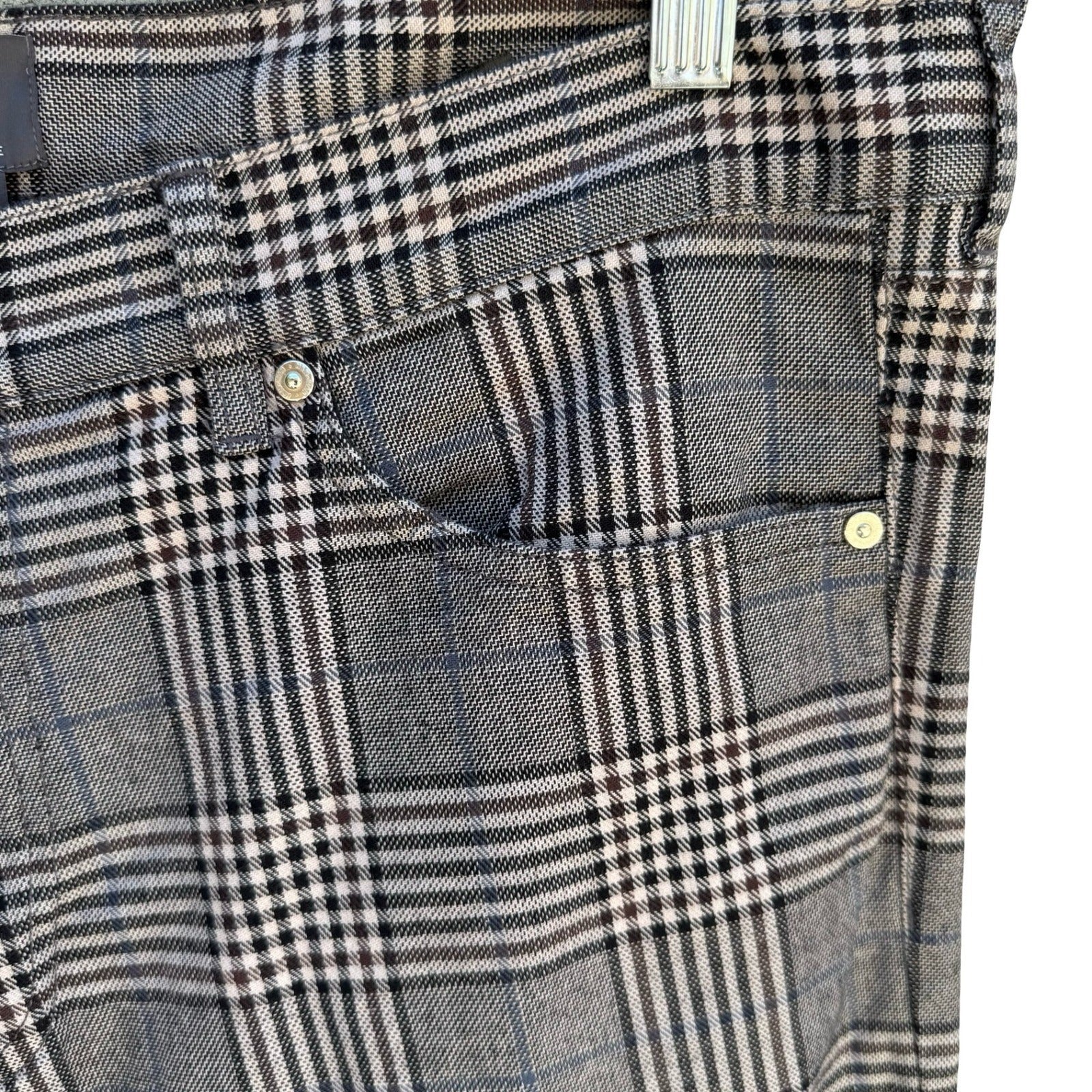 HM Coupe Moulante Skinny Fit Glen Plaid Golf Pant Check Indie Sleeze Grey Men 36