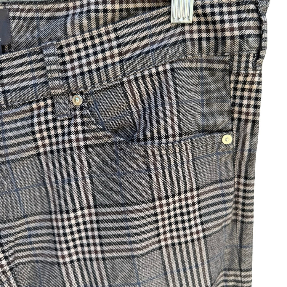 HM Coupe Moulante Skinny Fit Glen Plaid Golf Pant Check Indie Sleeze Grey Men 36