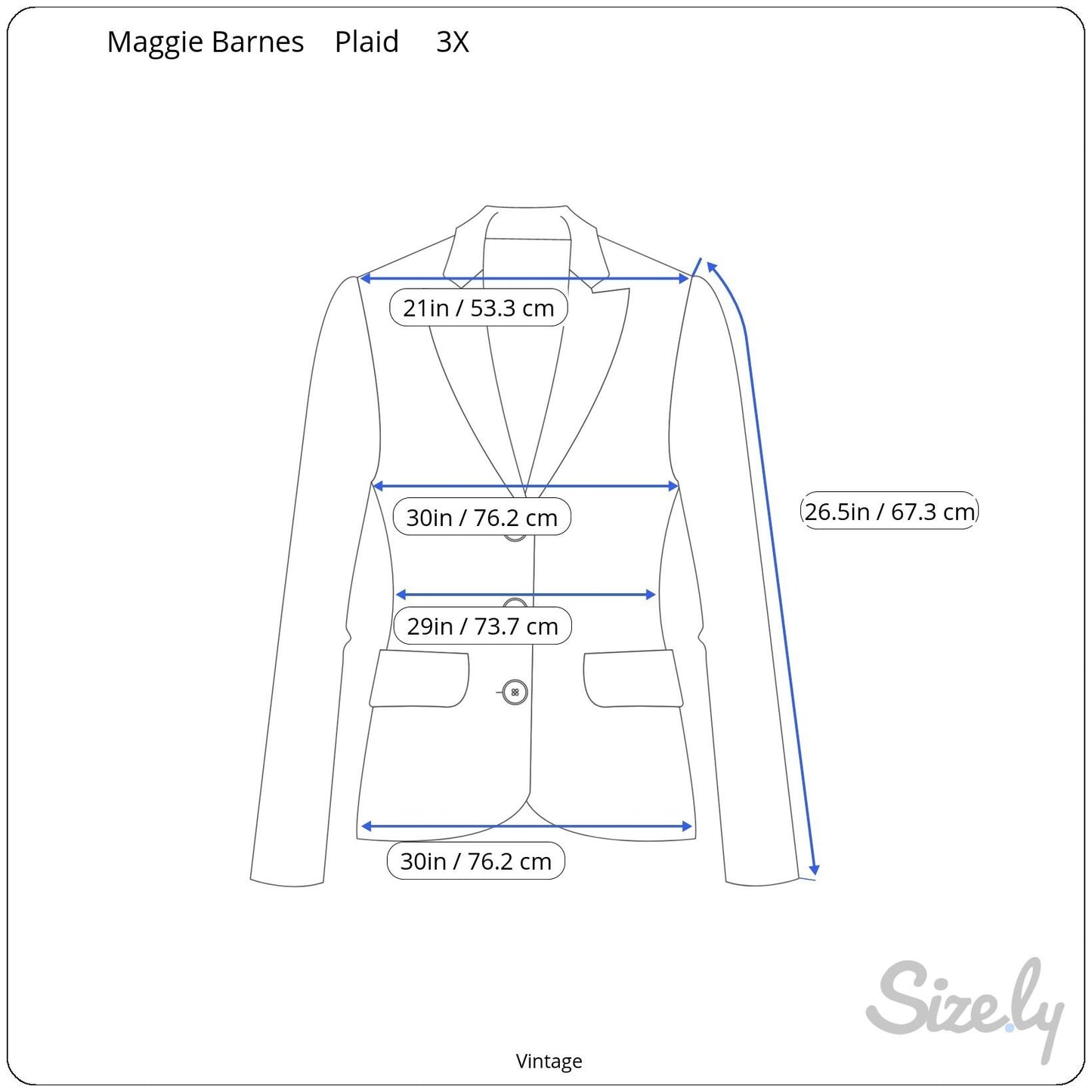 Maggie Barnes Vintage Womens Madras Plaid Long Sleeve Preppy Blazer Jacket 3X