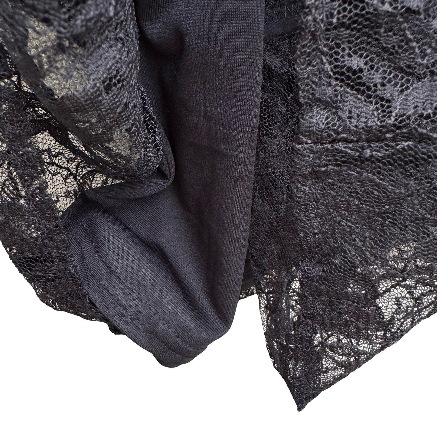 Steampunk Black Floral Lace Tiered Midi Skirt Womens M Witchy Gothic Whimsigoth