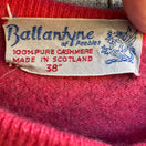 Switch Ballantyne Peebles Vintage Argyle 100% Scottish Preppy Cashmere Cardigan Pink S 2 image