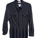 Switch Neiman Marcus Ciao Vintage Womens Black Wool Wide Leg Military Style Jumpsuit 10 3 image