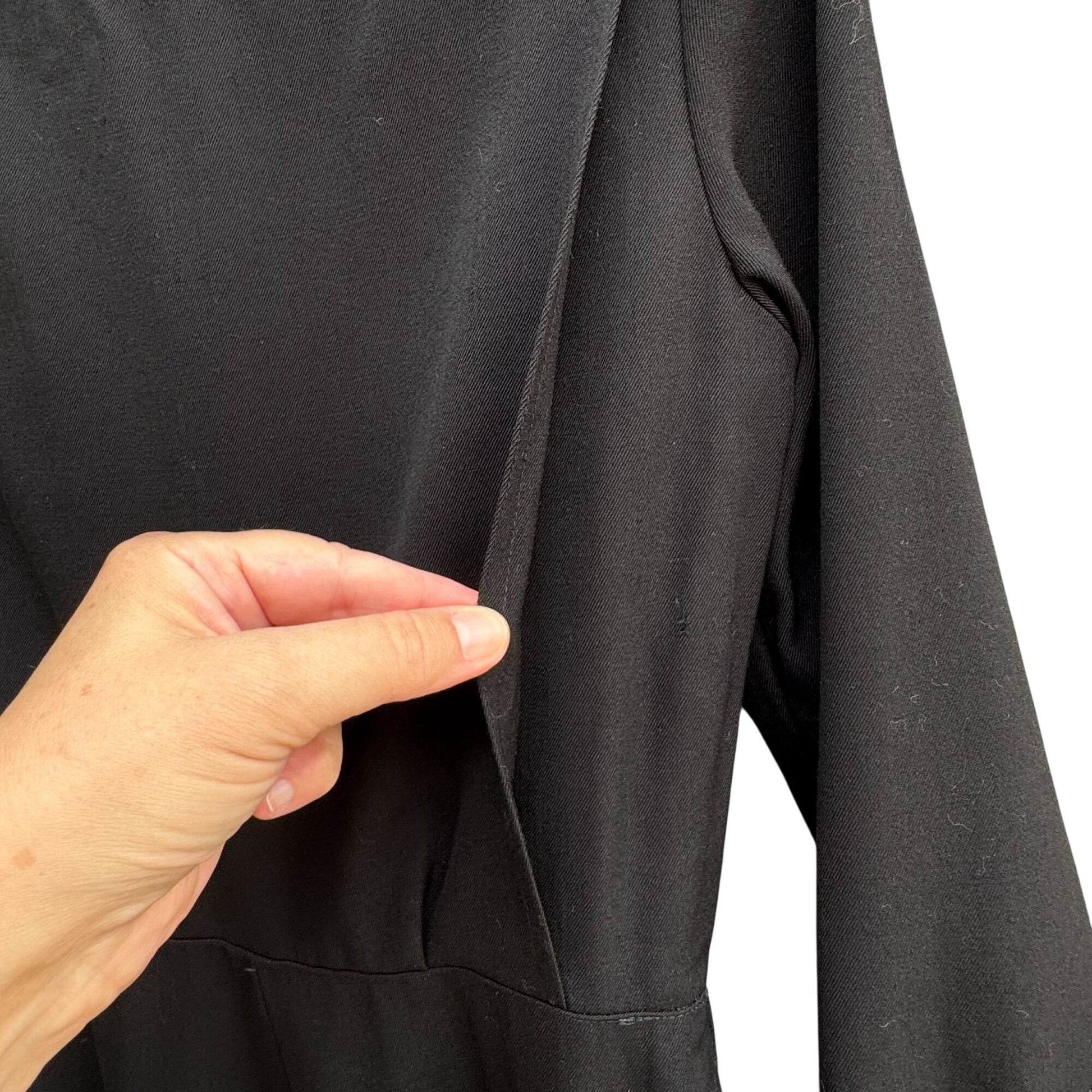 Neiman Marcus Ciao Vintage Womens Black Wool Wide Leg Military Style Jumpsuit 10