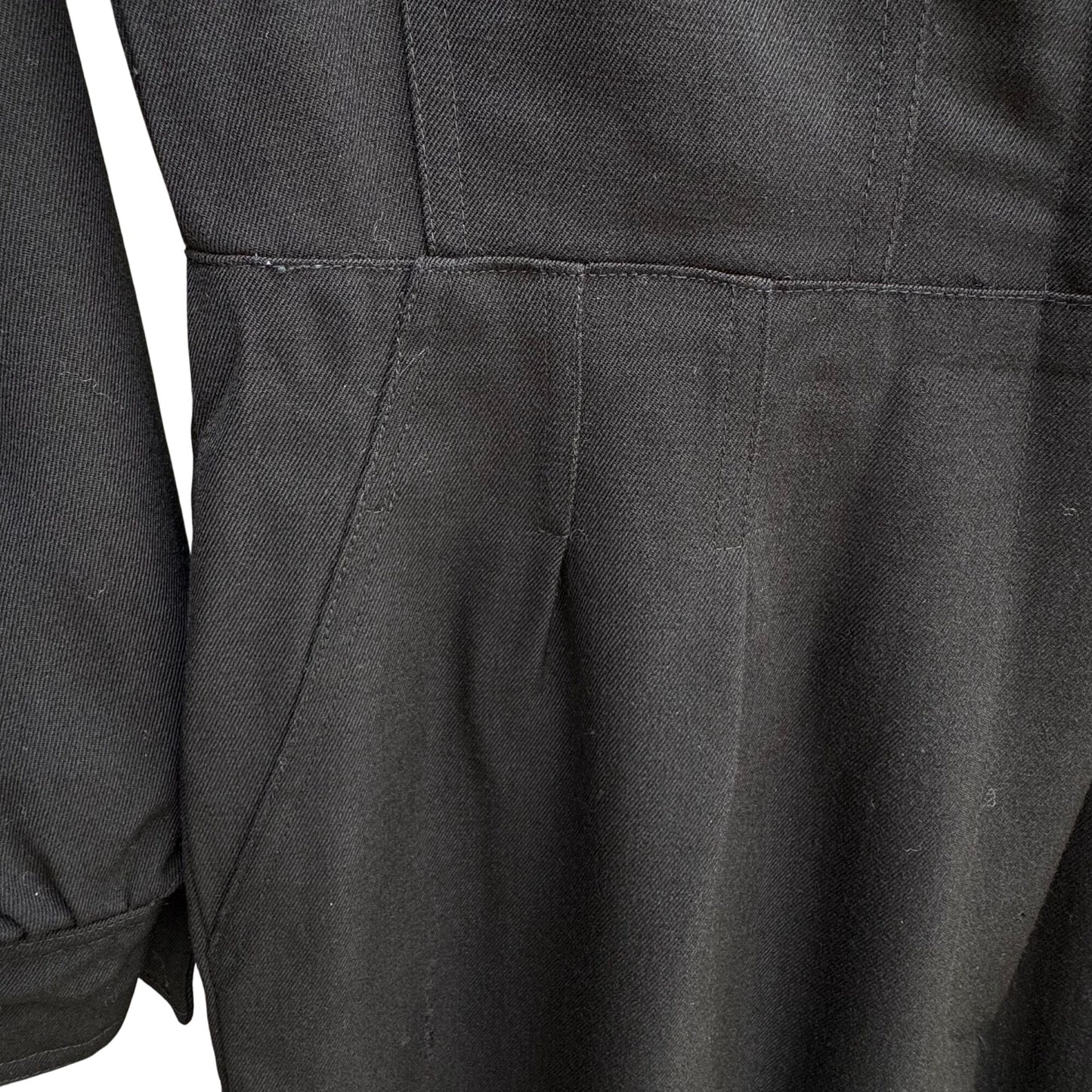 Neiman Marcus Ciao Vintage Womens Black Wool Wide Leg Military Style Jumpsuit 10