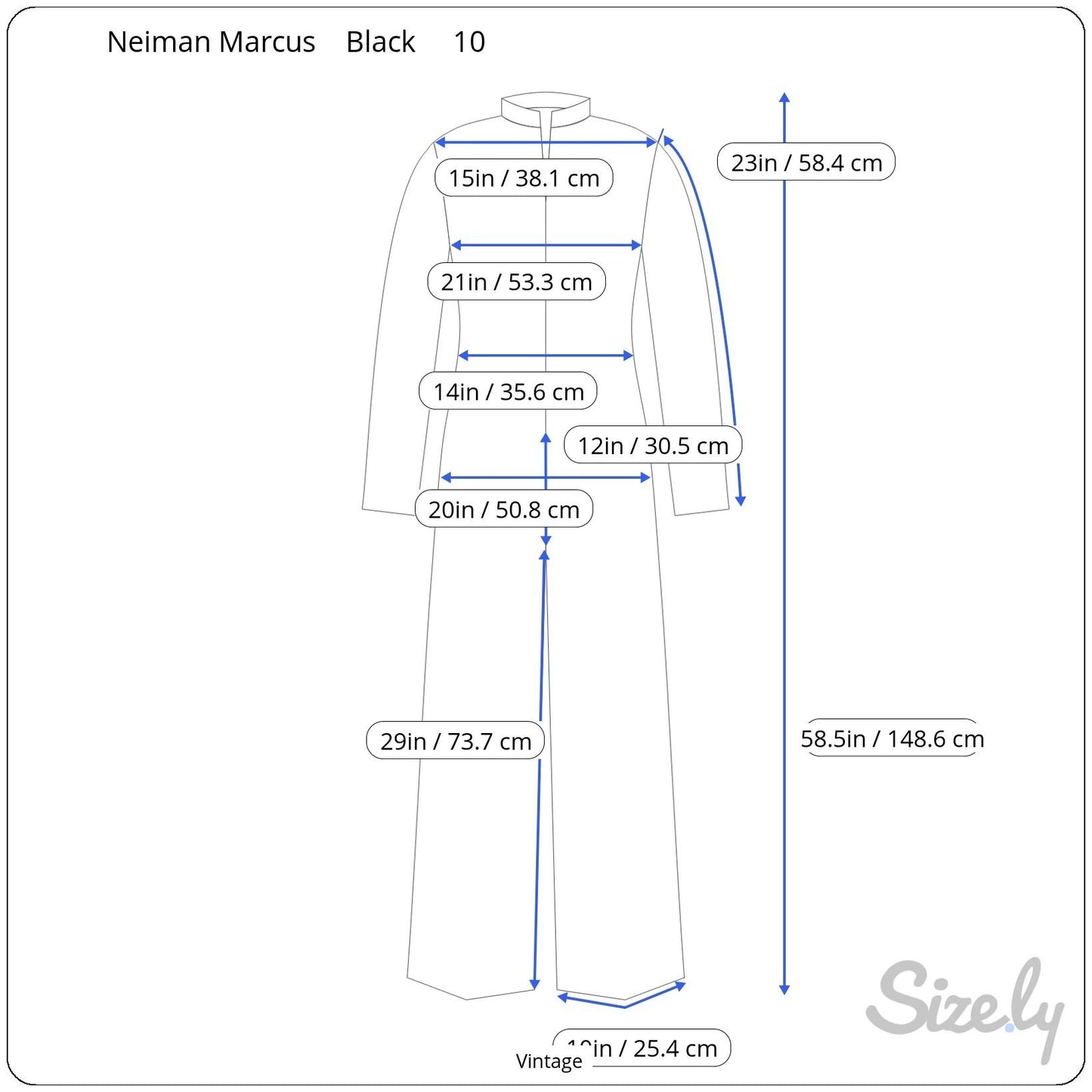 Neiman Marcus Ciao Vintage Womens Black Wool Wide Leg Military Style Jumpsuit 10