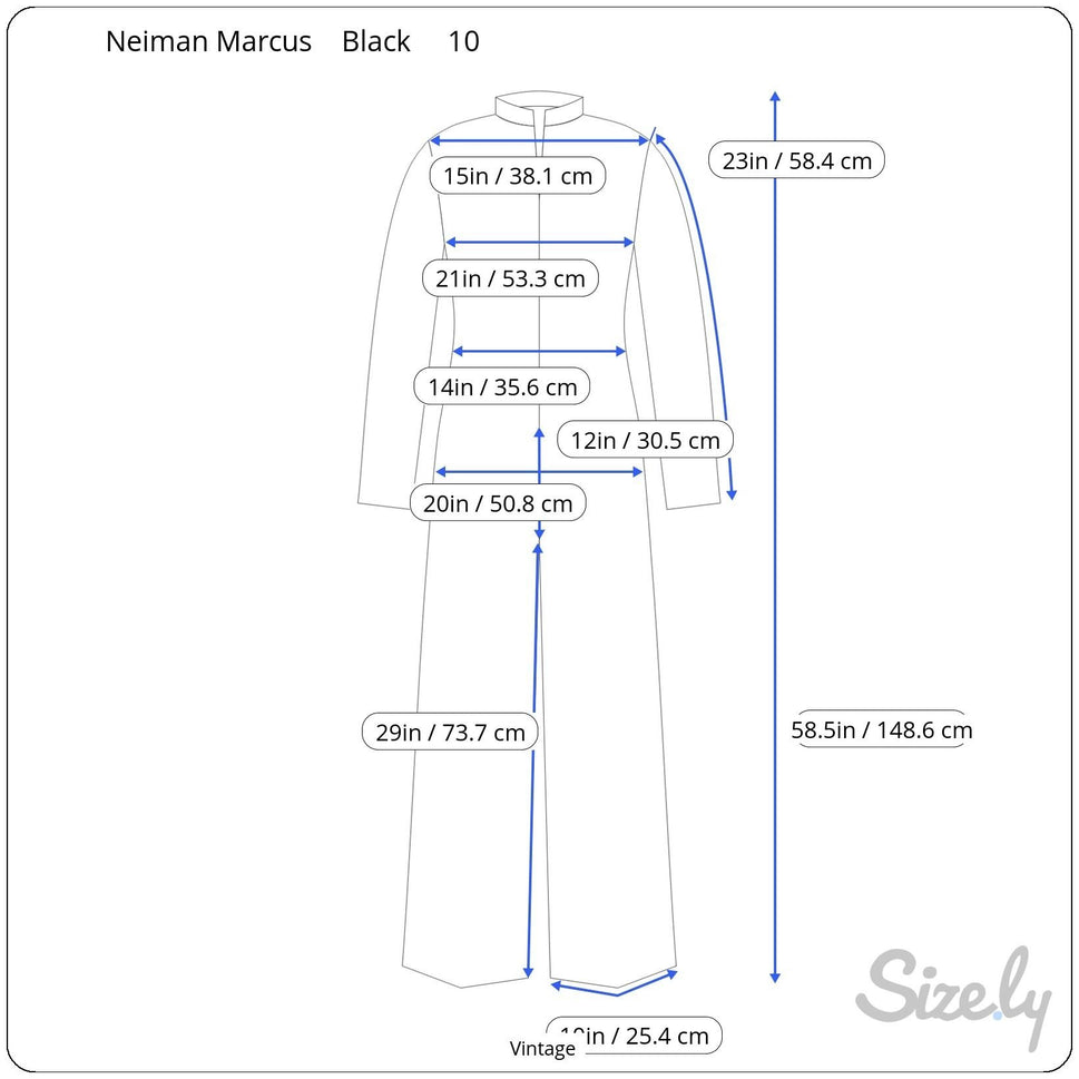 Neiman Marcus Ciao Vintage Womens Black Wool Wide Leg Military Style Jumpsuit 10