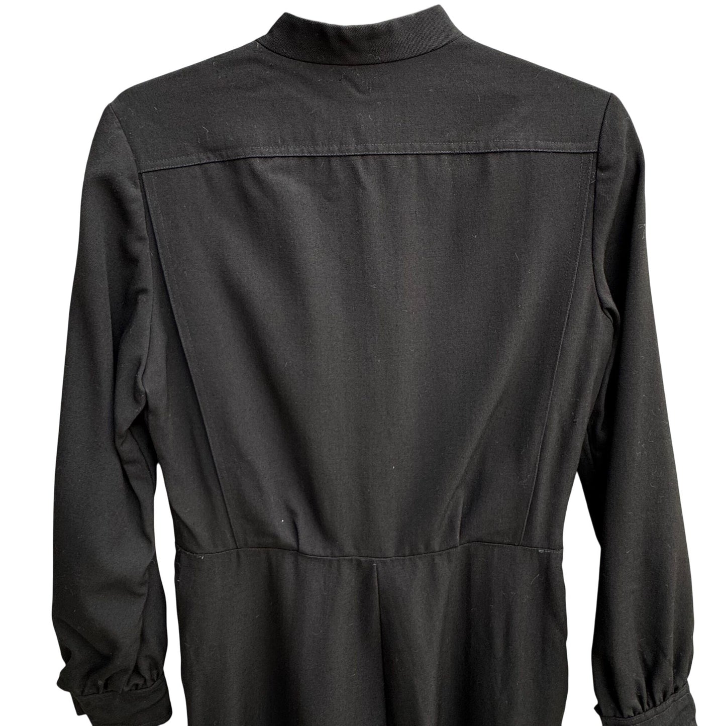 Neiman Marcus Ciao Vintage Womens Black Wool Wide Leg Military Style Jumpsuit 10