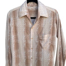 Switch Vintage 70s Dagger Collar Groovy Button Up Shirt Tan Striped Polka Dot Disco L 2 image