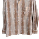 Switch Vintage 70s Dagger Collar Groovy Button Up Shirt Tan Striped Polka Dot Disco L 3 image
