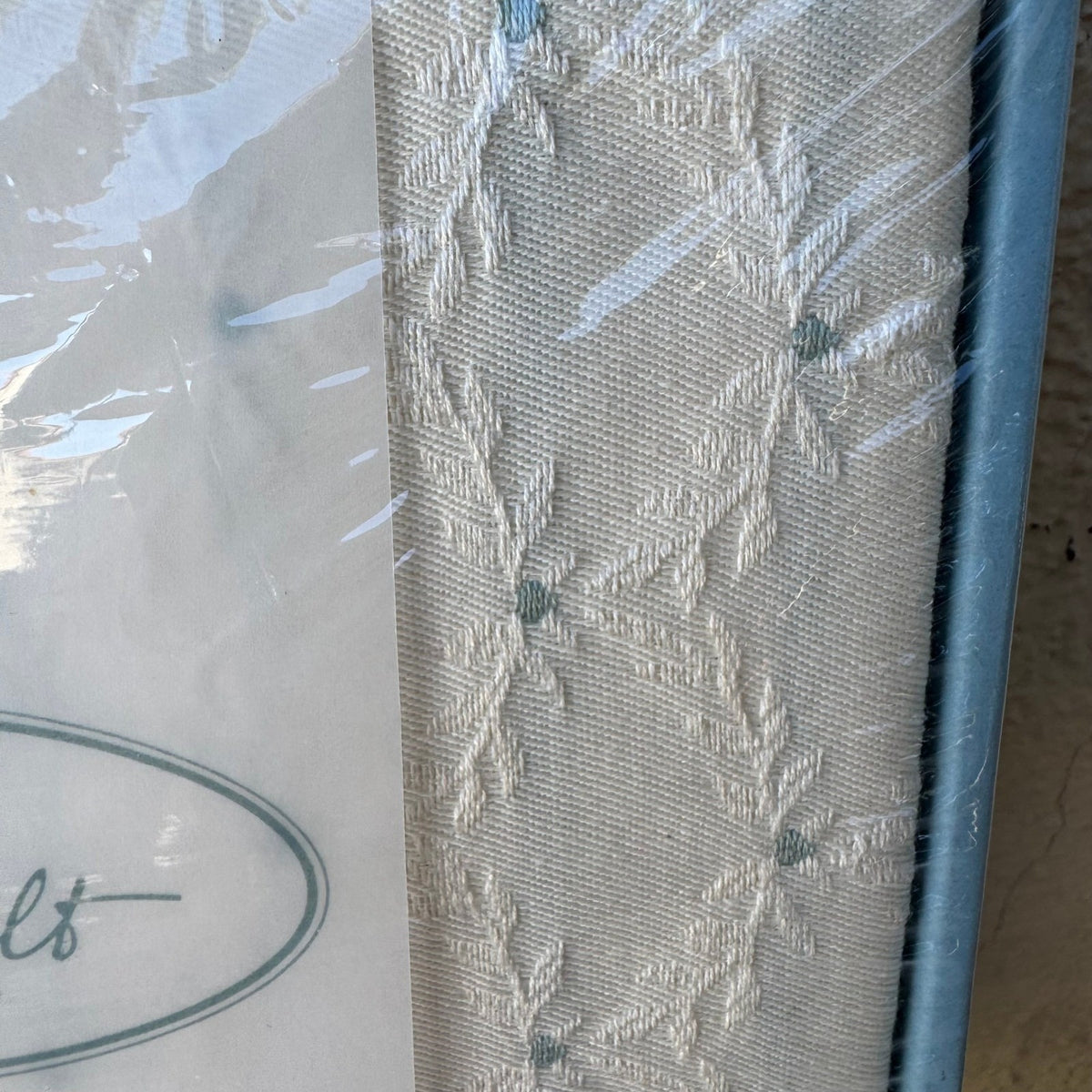 D Porthault Dan River Beardsley Floral Woven Pillow Sham Cream Blue Standard NWT