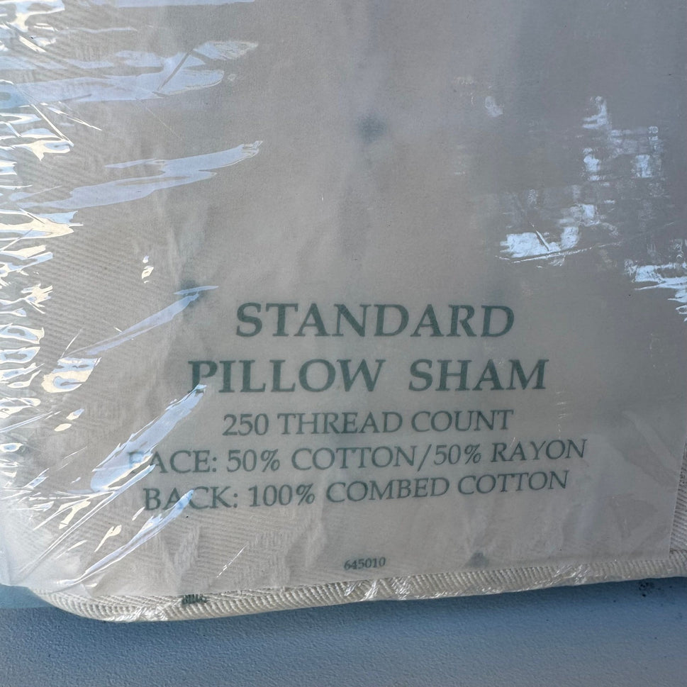 D Porthault Dan River Beardsley Floral Woven Pillow Sham Cream Blue Standard NWT