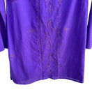 Switch Phool Vintage Womens Purple Embroidered V Neck Bollywood Boho Sequin Tunic Med 2 image