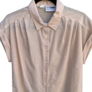 Switch Russ Toggs Vintage Peach Blue Pinstripe Short Sleeve Button Down Shirt Womens 16 3 image