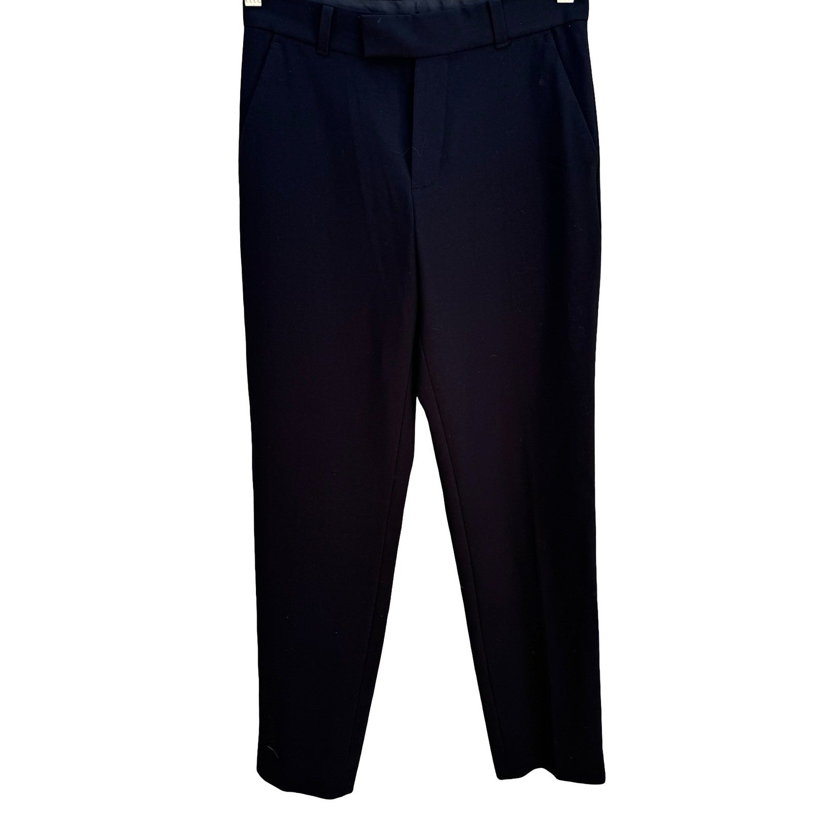 Calvin Klein Minimalist Dress Pants Straight Leg Stretch Career Black Womens 14