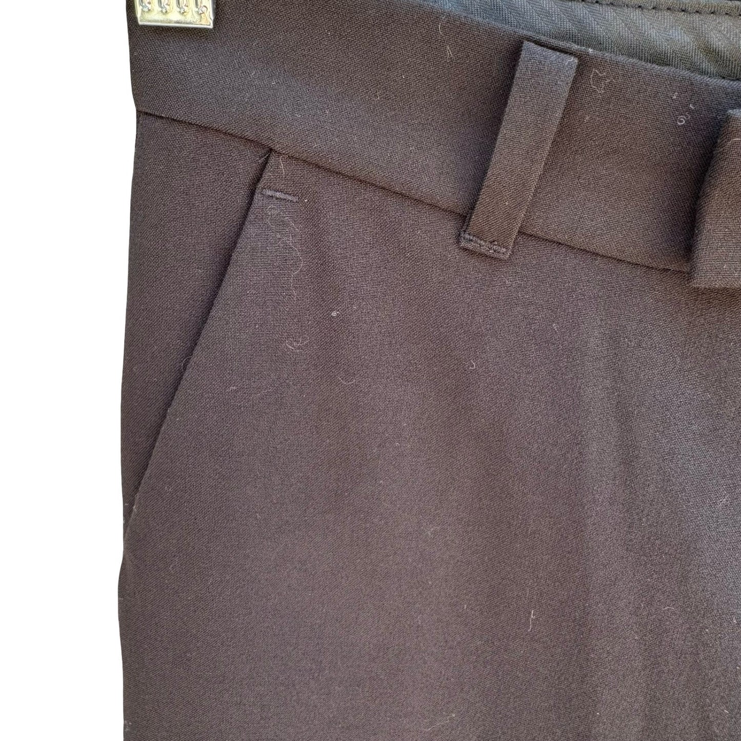 Calvin Klein Minimalist Dress Pants Straight Leg Stretch Career Black Womens 14