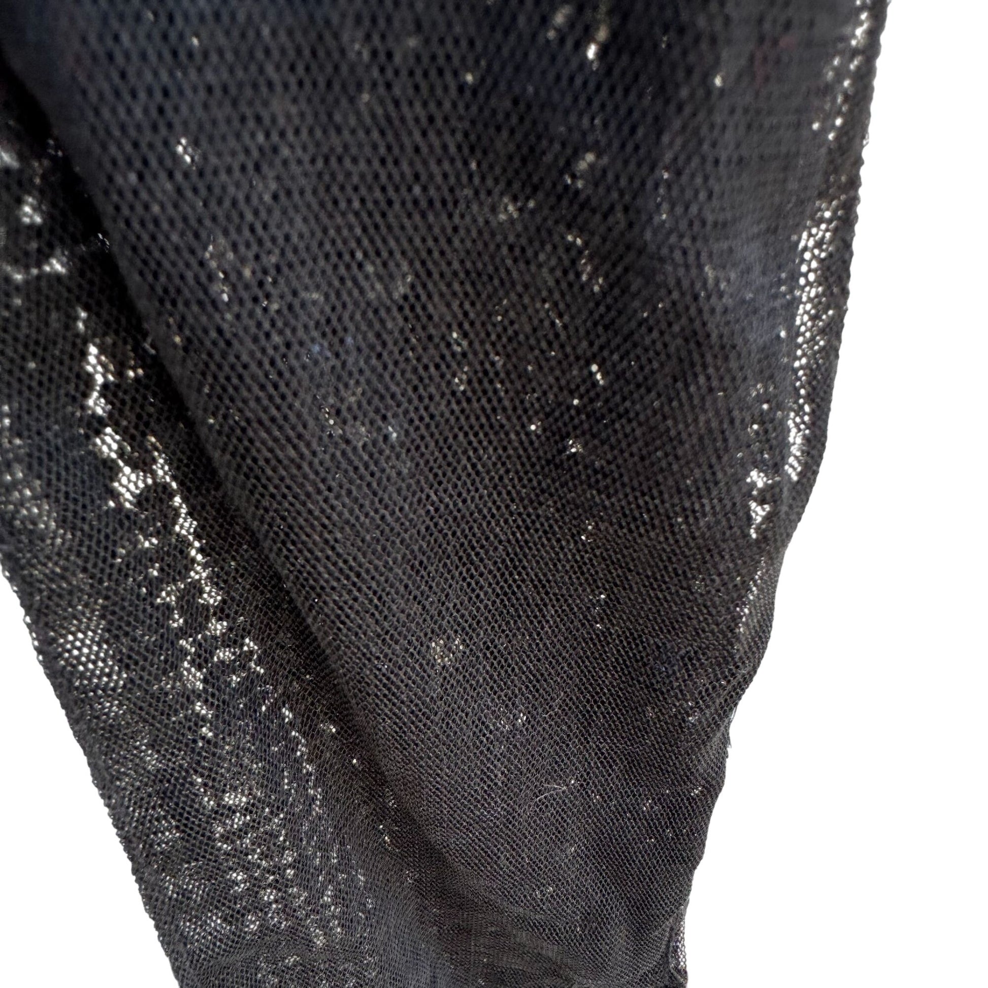 Valerie Stevens Vintage Womens Black Glam Party Sequin Mesh Scarf Wrap Belt Tie