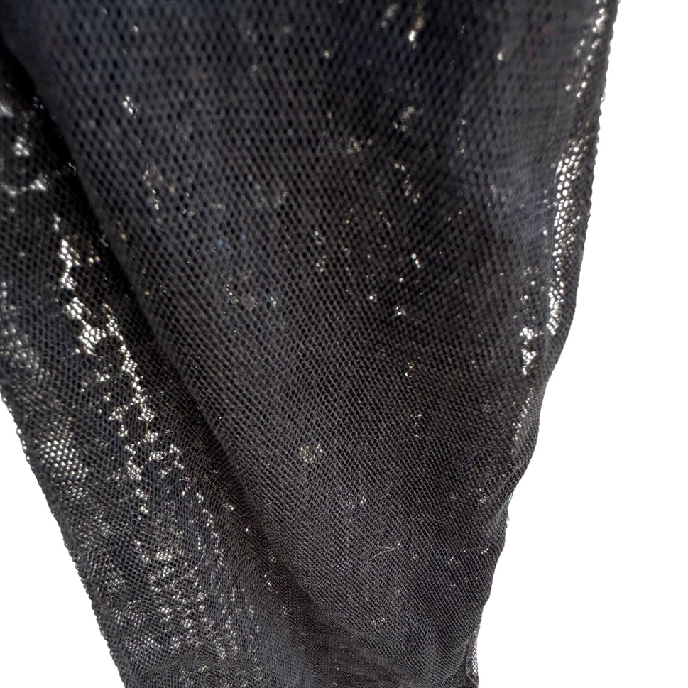 Valerie Stevens Vintage Womens Black Glam Party Sequin Mesh Scarf Wrap Belt Tie