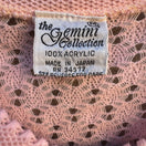 Switch Gemini Vintage 70s 80s Coquette Pointelle Scalloped Knit Cardigan Pastel Pink L 2 image