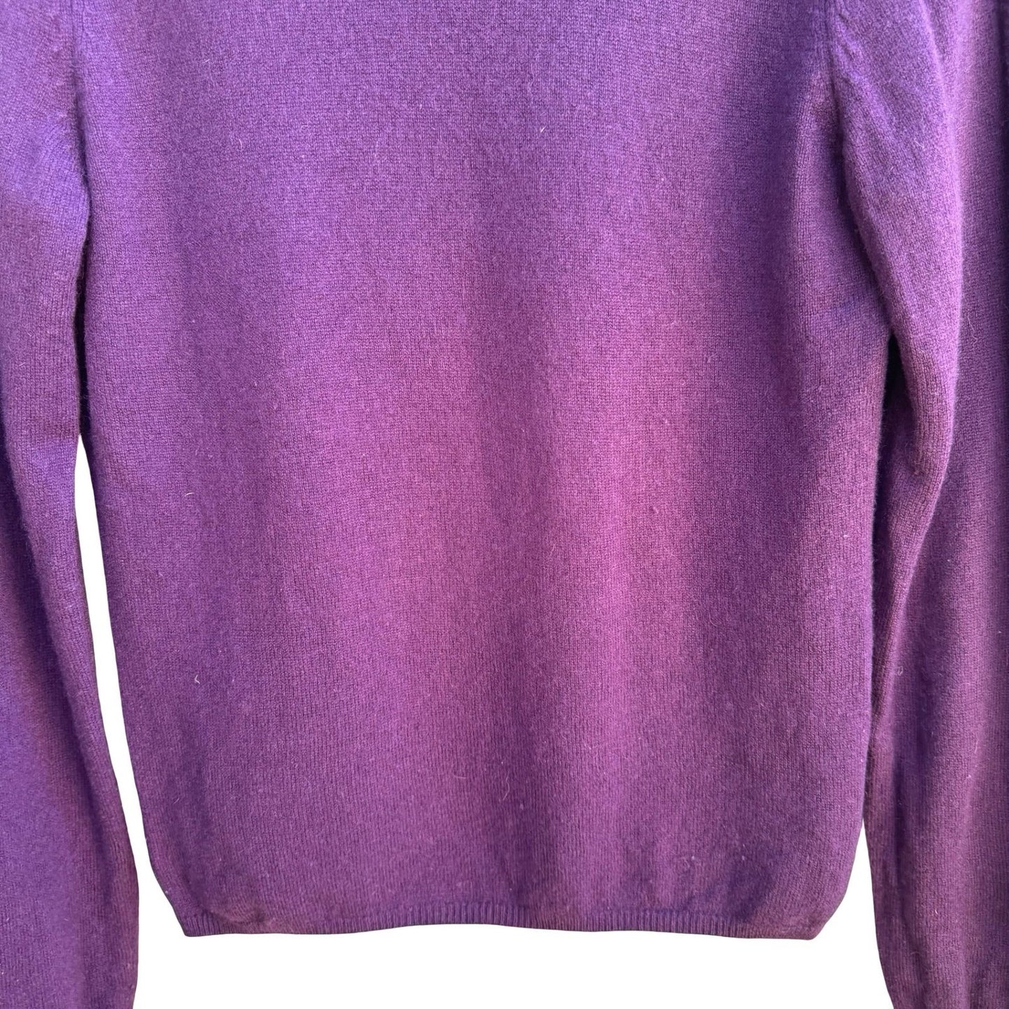 Charter Club 2 Ply 100% Cashmere Quiet Luxury Minimalist Preppy Sweater Purple M