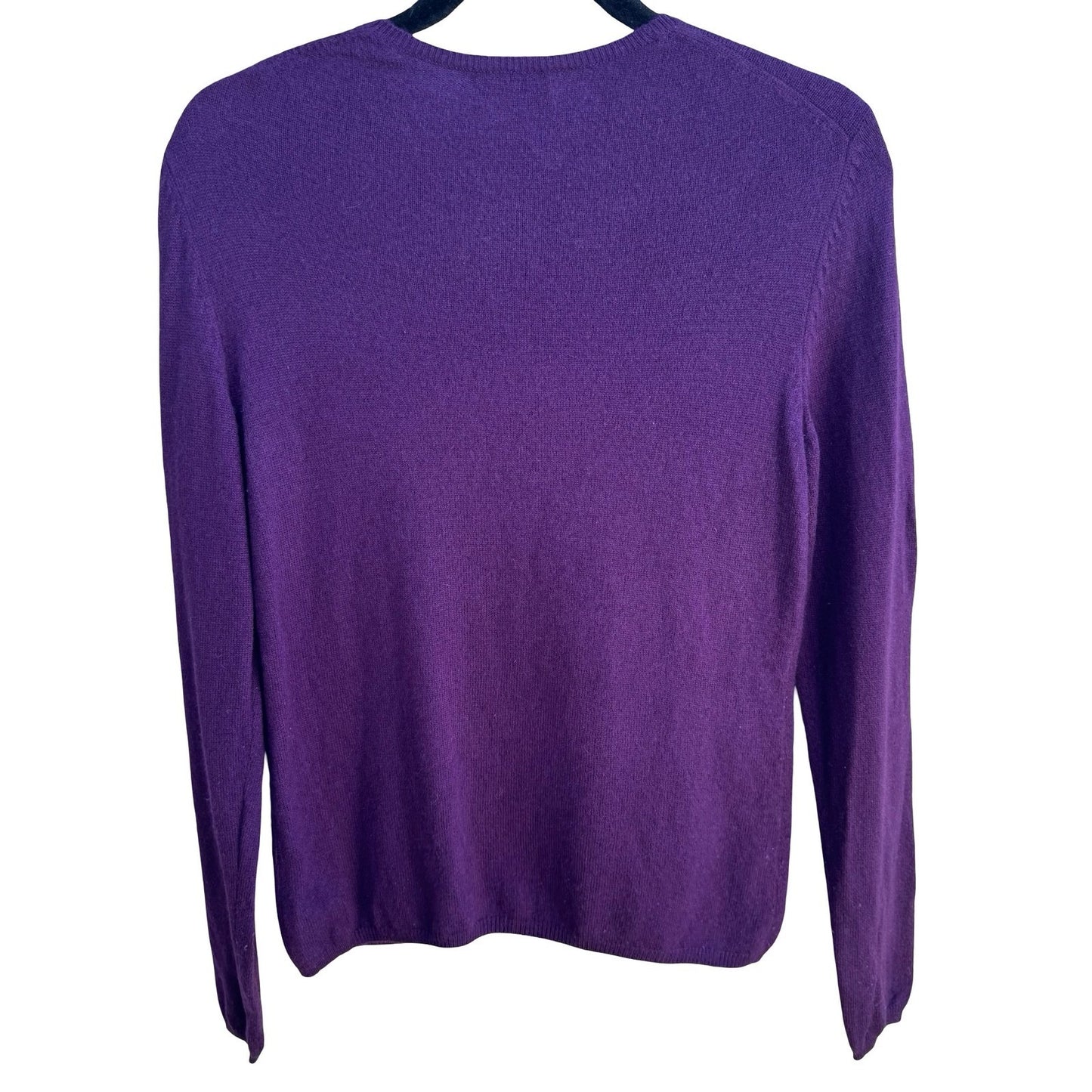 Charter Club 2 Ply 100% Cashmere Quiet Luxury Minimalist Preppy Sweater Purple M