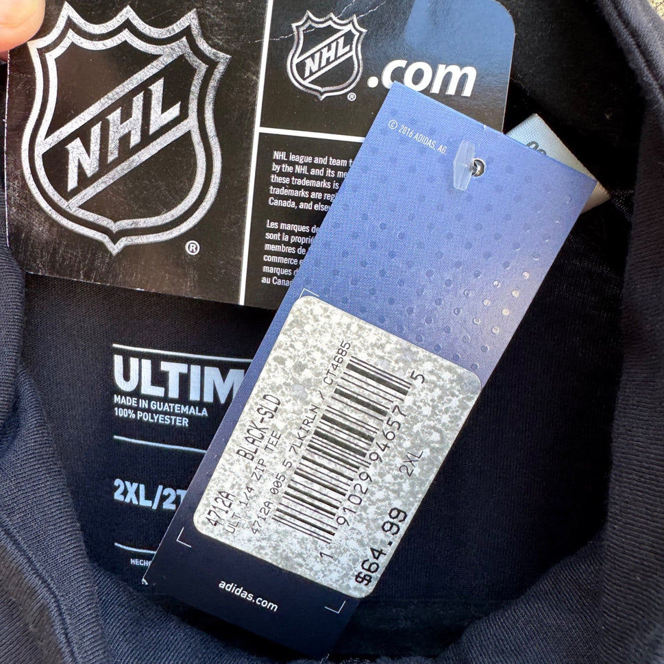 Adidas NHL Los Angeles Kings Hockey Mens Ultimate Tee Black Half-Zip Pullover 2XL