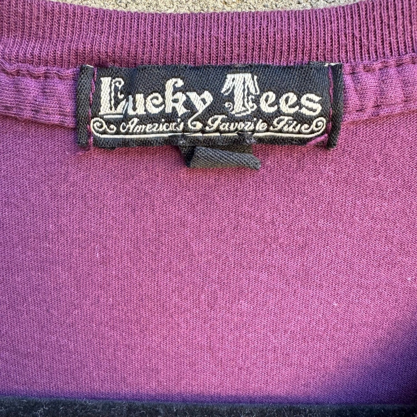 Lucky Brand Y2K Indie Hope Peace Sign Heart Graphic Babydoll T-Shirt Purple XS