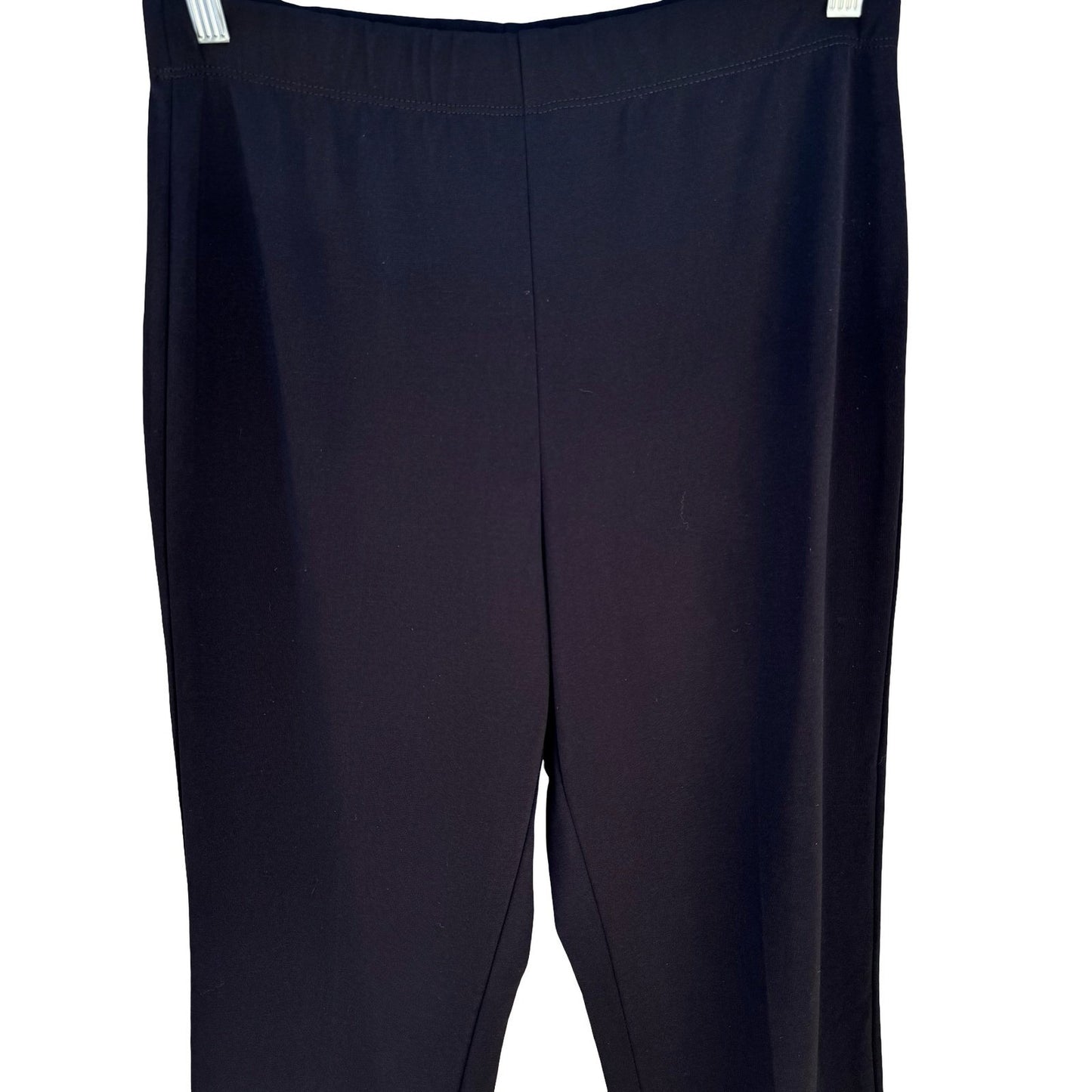 Susan Graver Liquid Knit Black Pull On Straight Leg Pants Womens M Minimalist