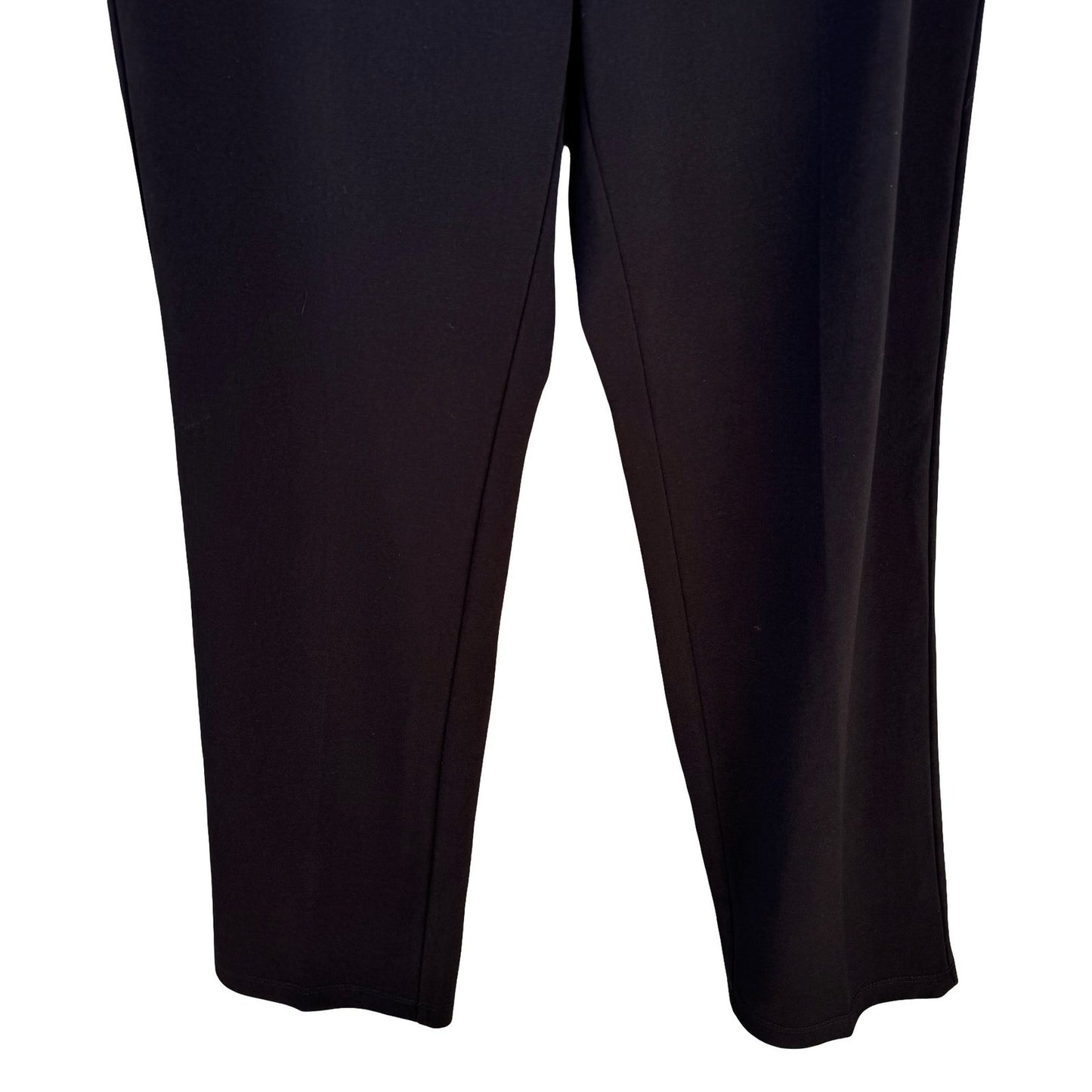 Susan Graver Liquid Knit Black Pull On Straight Leg Pants Womens M Minimalist