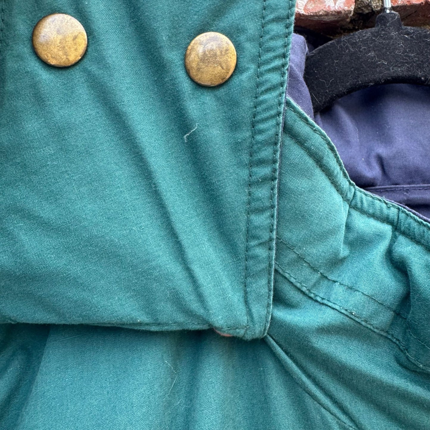 Braefair Vintage Green Navy Hooded Down Fill Puffer Jacket Parka Winter Coat 2X