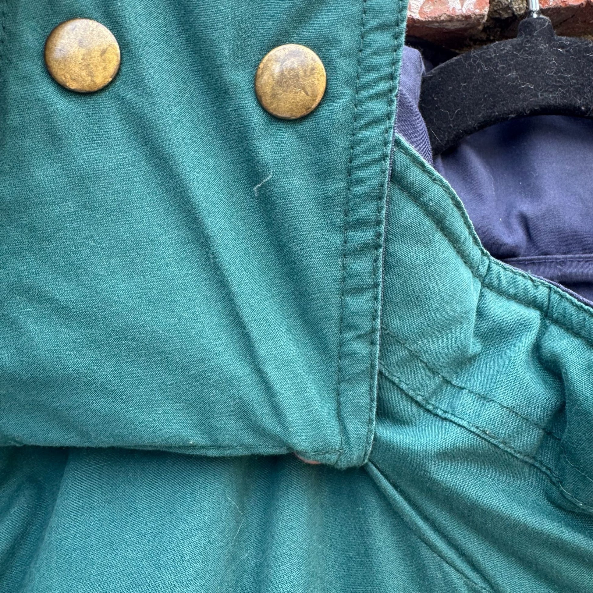 Braefair Vintage Green Navy Hooded Down Fill Puffer Jacket Parka Winter Coat 2X