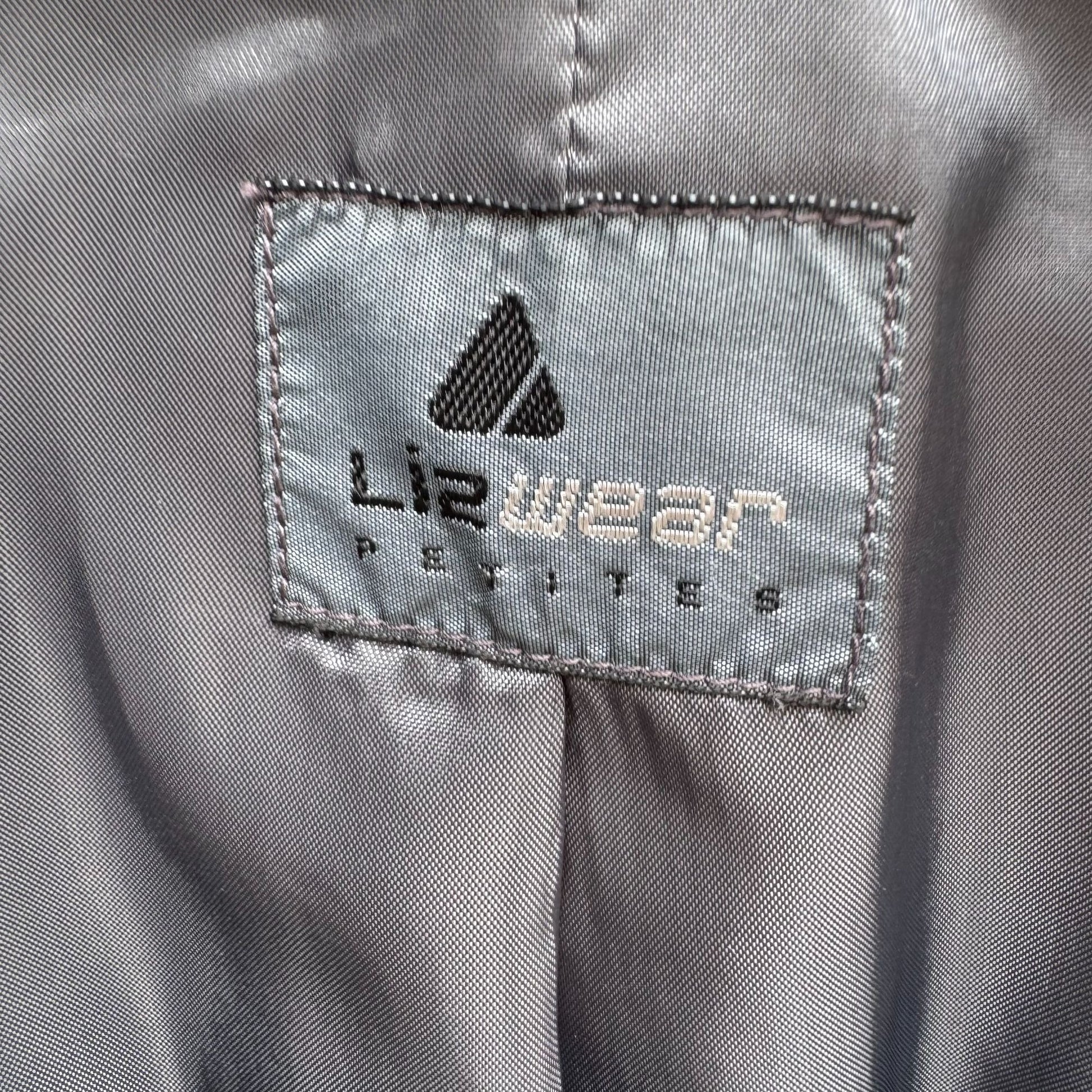 Liz Wear Vintage Womens Paisley Wool Blend Gray Blue Preppy Blazer Jacket 2P