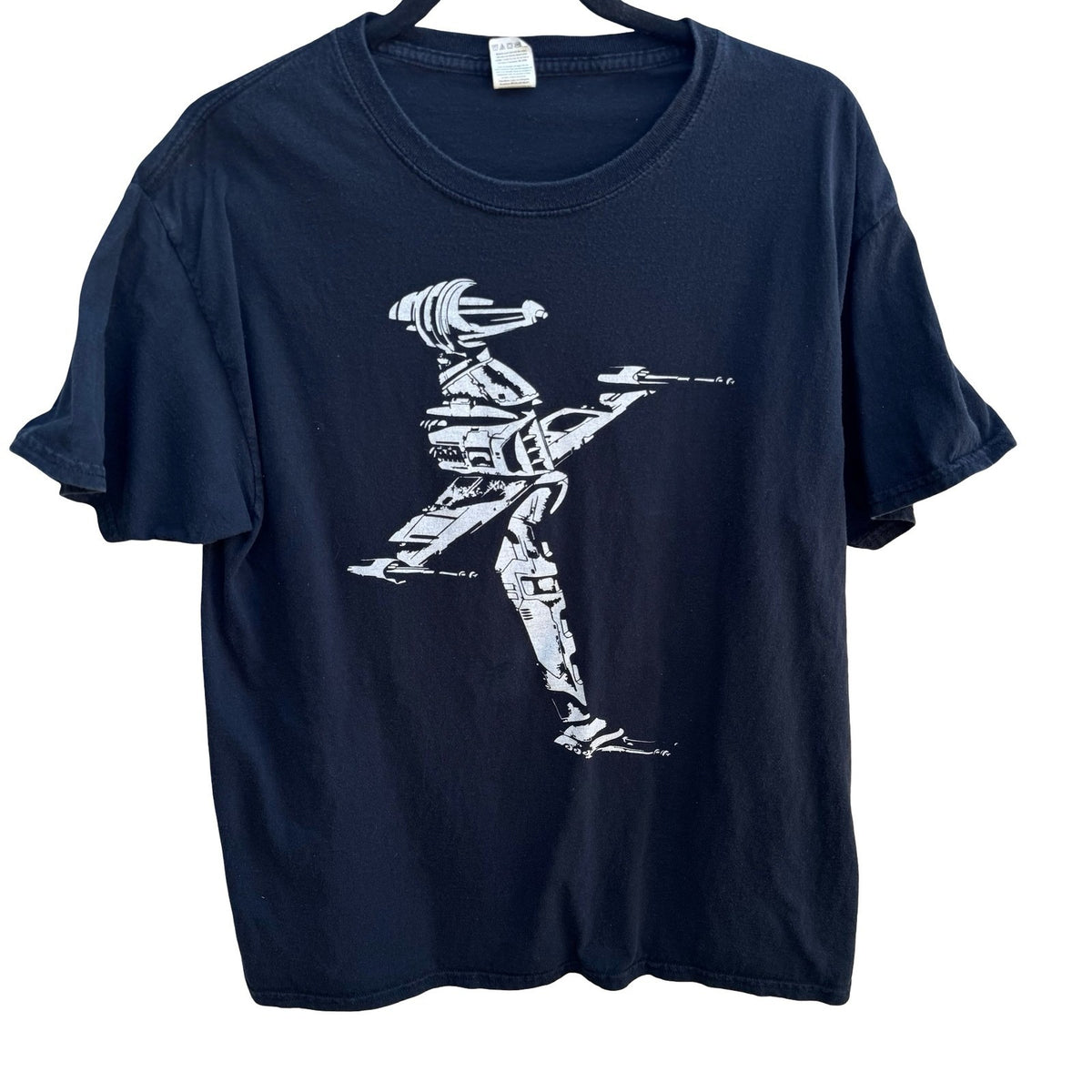 Fruit of the Loom Cyberpunk Techwear Graphic T-Shirt Sci-Fi Space Ship Mens L