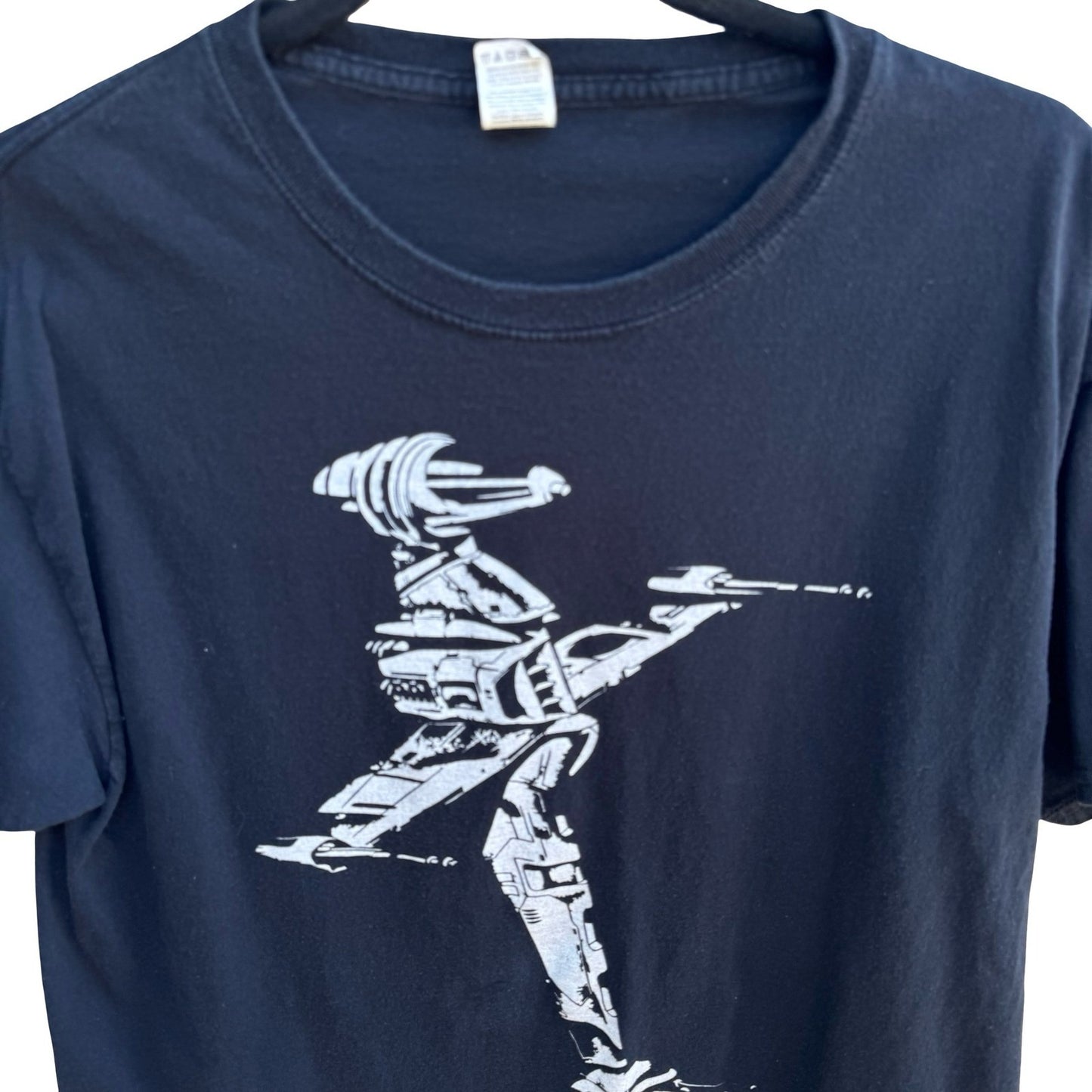 Fruit of the Loom Cyberpunk Techwear Graphic T-Shirt Sci-Fi Space Ship Mens L