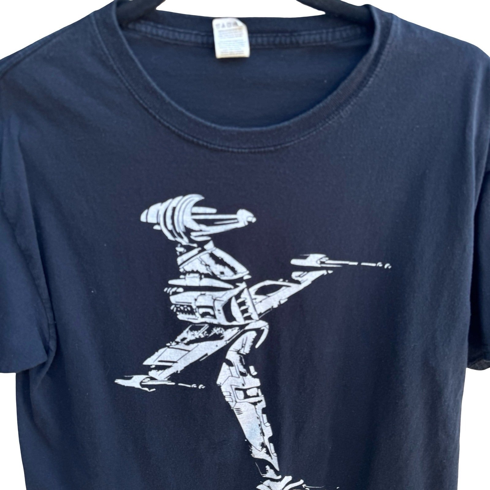 Fruit of the Loom Cyberpunk Techwear Graphic T-Shirt Sci-Fi Space Ship Mens L