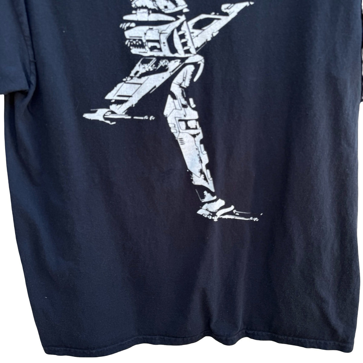 Fruit of the Loom Cyberpunk Techwear Graphic T-Shirt Sci-Fi Space Ship Mens L